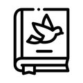 Bird On Ornithology Book Icon Thin Line Vector