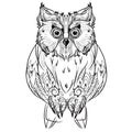 Bird owl head triangular icon Royalty Free Stock Photo