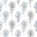 Bird pastel blue seamless vector pattern.