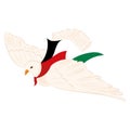 Bird of peace with flag of Palestine Vector