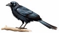 Detailed Crow Clip Art With White Margins For Easy Cropping