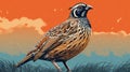 Quail Illustration: Bold Graphic Style With Vibrant Colors