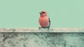 Aggressive Digital Illustration Of A Finch Perched On A Ledge
