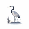 Minimalistic 2d Heron Icon Illustration On White Background