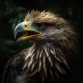 Bird of prey eagle, hawk, kite portrait close-up on black, wild predator Royalty Free Stock Photo