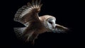 Bird of prey flying with spread wings, looking at camera generated by AI Royalty Free Stock Photo