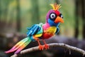 bird puppet made of colorful felt