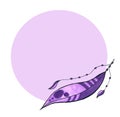 Bird purple feathers. Drawing marker art.