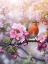 bird Robin sitting on a branch Royalty Free Stock Photo