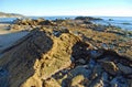 Bird Rock at Low Tide off Heisler Park. Laguna Beach, California. Royalty Free Stock Photo