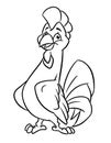 Bird rooster character animal coloring page cartoon illustration