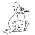 Bird rooster parody character animal illustration cartoon contour coloring