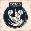 Bird and roses tattoo studio image artistic