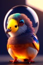 A bird with a colorful face and a beautiful background- Ai Generated Image.