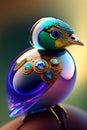 Bird with a colorful design background - Ai Generated.