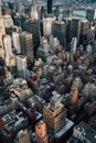 A bird`s eye aerial cityscape view of Midtown Manhattan, New York City Royalty Free Stock Photo