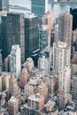 A bird`s eye aerial cityscape view of Midtown Manhattan, New York City Royalty Free Stock Photo