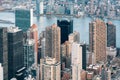 A bird`s eye aerial cityscape view of Midtown Manhattan, New York City Royalty Free Stock Photo