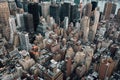 A bird`s eye aerial cityscape view of Midtown Manhattan, New York City Royalty Free Stock Photo