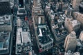 A bird`s eye aerial cityscape view of Midtown Manhattan, New York City Royalty Free Stock Photo