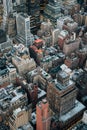 A bird`s eye aerial cityscape view of Midtown Manhattan, New York City Royalty Free Stock Photo