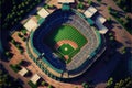 Aerial view of baseball stadium - generative AI