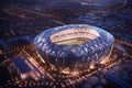 Top-down shot of a football big stadium