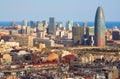 Bird's eye view of Agbar Tower in Barcelona