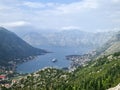 Bird\'s eye view of the Bay of Kotor in Montenegro
