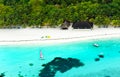 Bird's-eye view of beach resort in maldives Royalty Free Stock Photo