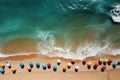 A bird\'s-eye view of a beautiful beach, epitomizing the summer vacation Royalty Free Stock Photo