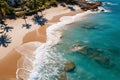 A bird\'s-eye view of a beautiful beach, epitomizing the summer vacation Royalty Free Stock Photo