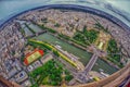 Bird's eye view of the city of Paris ,France Royalty Free Stock Photo