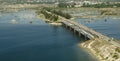 Bird's eye view of the coast and the bridge of Vietnam, Cam Ranh