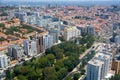 The bird`s eye view of the central Lisbon. Portugal Royalty Free Stock Photo