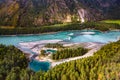 View of fascinating blue river Katun in Altai mountains