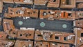 Bird`s Eye View Flying Over Piazza Navona, Rome, Italy Royalty Free Stock Photo