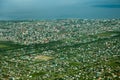 Bird`s-eye view of Georgetown city, taken from an airplane, Guyana.