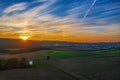 Sunset in Taunus Germany Royalty Free Stock Photo