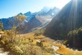 Bird's eye view of Luorong Meadow in Daocheng Yading Royalty Free Stock Photo