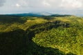Bird`s-eye view of the mountains and fields of the island of Mauritius.Landscapes Of Mauritius Royalty Free Stock Photo