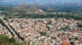 Bird's-eye view of Nafplion, a greek town at Peloponnese peninsula Royalty Free Stock Photo