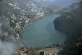 Bird`s Eye view of Nainital lake from China peak Royalty Free Stock Photo