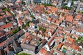Bird\'s eye view over Ulm, shot from the tower of the minster Royalty Free Stock Photo