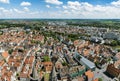 Bird's eye view over Ulm, shot from the tower of the minster Royalty Free Stock Photo