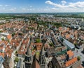 Bird's eye view over Ulm, shot from the tower of the minster Royalty Free Stock Photo