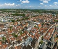 Bird's eye view over Ulm, shot from the tower of the minster Royalty Free Stock Photo