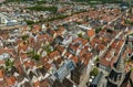 Bird's eye view over Ulm, shot from the tower of the minster Royalty Free Stock Photo