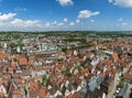 Bird's eye view over Ulm, shot from the tower of the minster Royalty Free Stock Photo