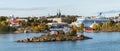 A bird`s-eye view.Panorama of islands and Old Town architecture in Helsinki Royalty Free Stock Photo